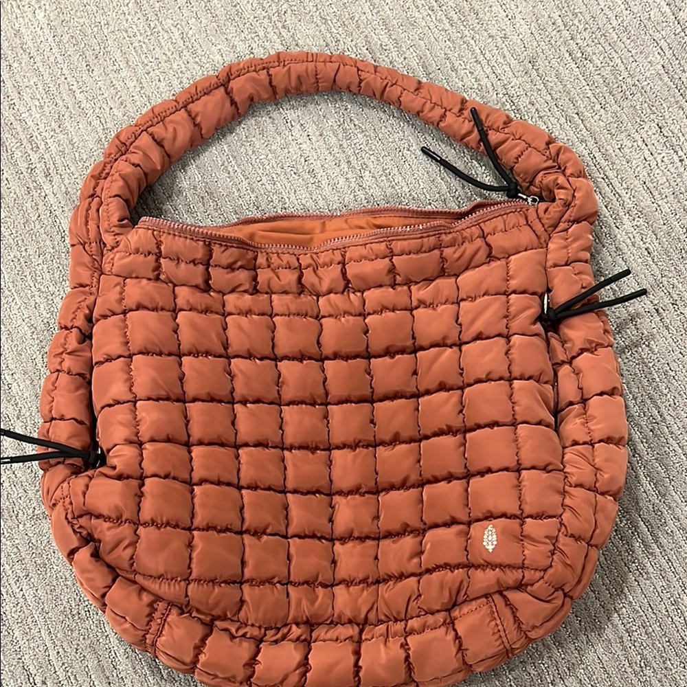Free people quilted carryall tote in dusty rose